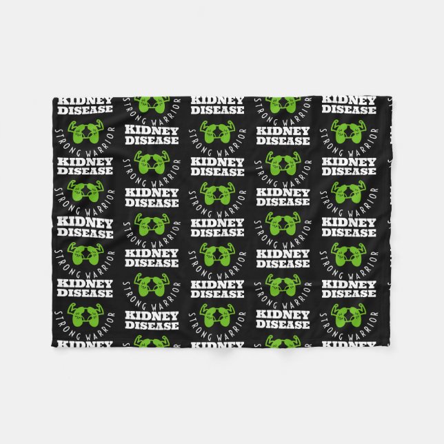 Womens Kidney Disease Awareness Support Kidney Fleece Blanket (Front (Horizontal))