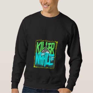 Womens Killer Whale Ocean Orcas V-Neck Sweatshirt