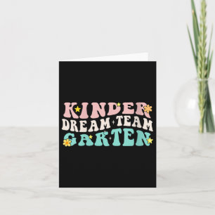 Womens Kindergarten Dream Team Retro Groovy Teache Card