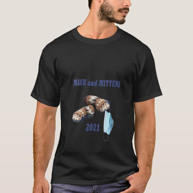 Womens  Knitted Bernie Sanders Mittens Inauguratio T-Shirt (Front)