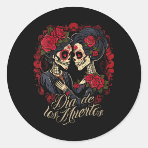 Womens La Catrina Dress Stylish Day Of The Classic Round Sticker