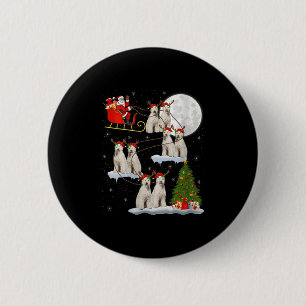 Womens Labradoodle Dog Santa Sleigh Flying Funny M 2 Inch Round Button