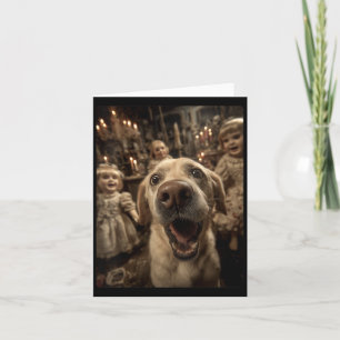 Womens Labrador Retriever Selfie Y Dolls Spooky Card