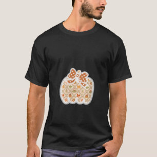 Womens Lace Floral Autumn Fall Pumpkin Coquette Bo T-Shirt