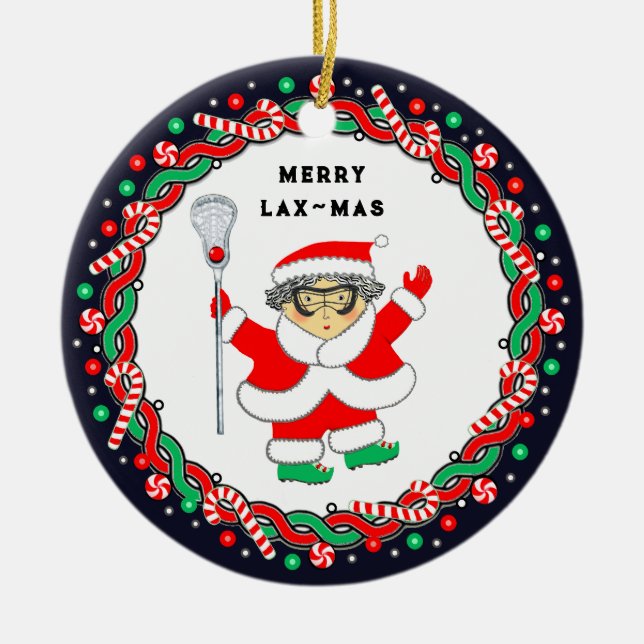 Women's Lacrosse Ceramic Ornament (Front)