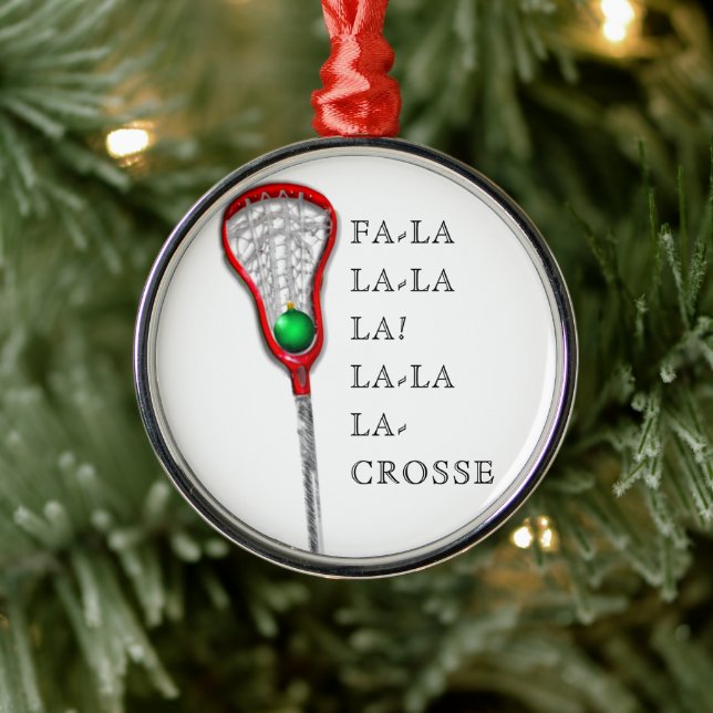Women's Lacrosse Christmas Collectable Metal Ornament (Tree)