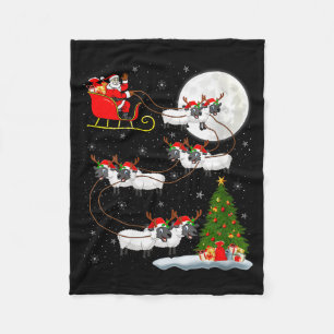Womens Lambs Sheep Santa Sleigh Flying Funny Magic Fleece Blanket