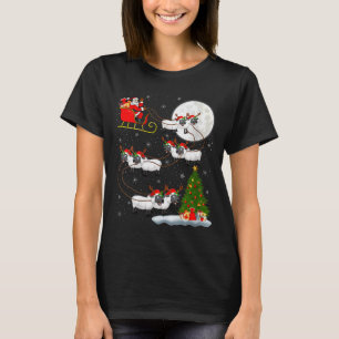 Womens Lambs Sheep Santa Sleigh Flying Funny Magic T-Shirt