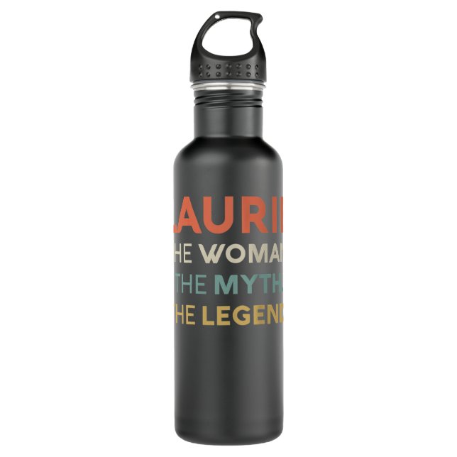Womens Laurie The Woman The Myth Legend Name Perso 710 Ml Water Bottle (Front)