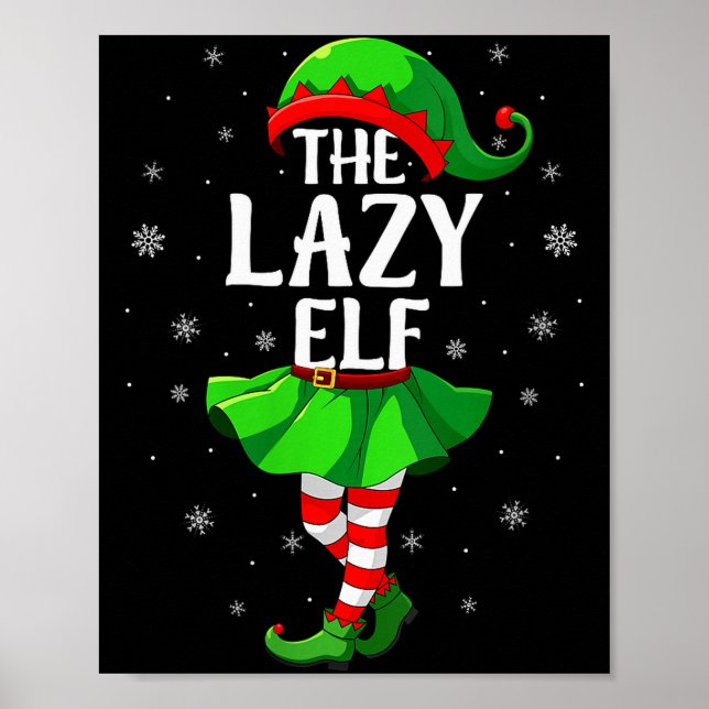 Womens Lazy Elf Christmas Girls Women Elf Squad Xm Poster (Front)