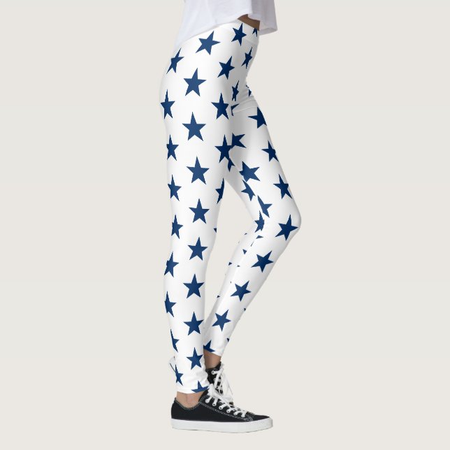 Women's Leggings-Patriotic Stars Leggings (Right)