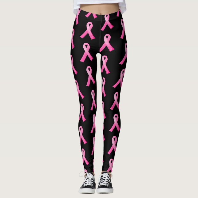 Women's Leggings-Pink Ribbon Survive Leggings (Front)