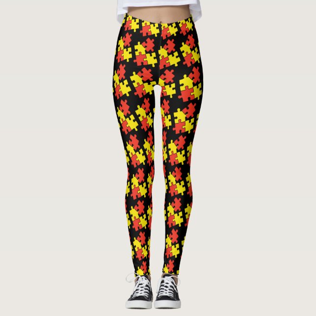 Women's Leggings - Puzzle Design (Front)