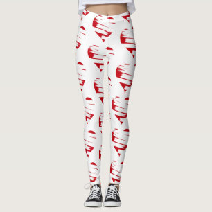 Women's Leggings-Valentine Red Hearts Leggings