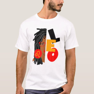 Womens Leo Girl Afro Locs Girl Zodiac Signs Birthd T-Shirt