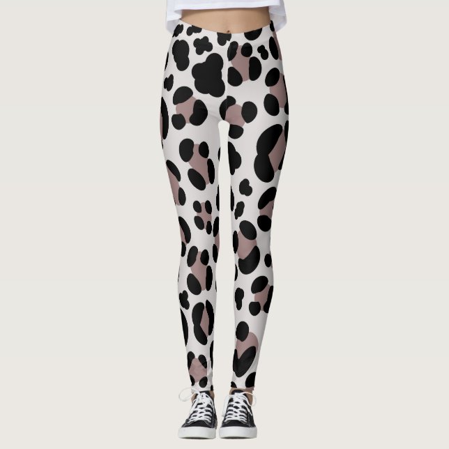 Women's Leopard brown print leggings (Front)
