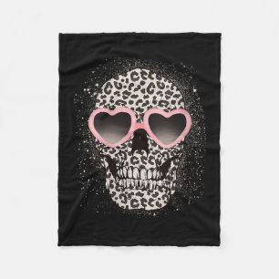 Womens Leopard Gothic Skull Cool Skeleton Cheetah Fleece Blanket