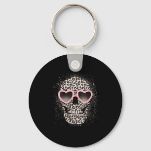 Womens Leopard Gothic Skull Cool Skeleton Cheetah  Keychain