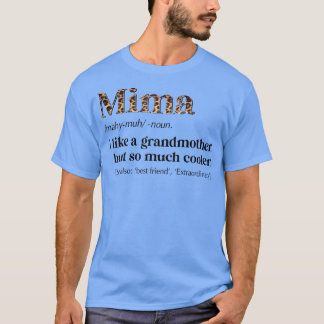 Womens Leopard Mima Definition Funny Grandma Gift  T-Shirt