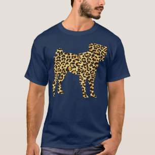 Womens Leopard Print Pug Cute Animal Pet Dog Lover T-Shirt