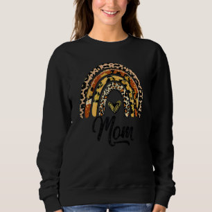 Womens Leopard Rainbow Mom For Mother's Day Blesse Sweatshirt