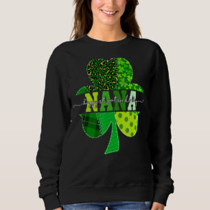 Womens Leopard Shamrock Nana St Patricks Day Match Sweatshirt