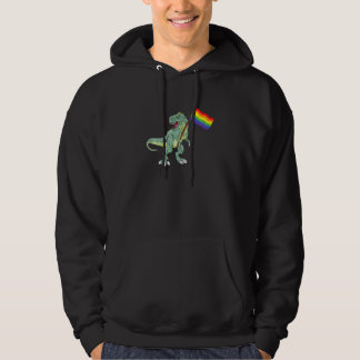 Womens Lesbian Pride Flag Dinosaur Lgbtq Month Gr Hoodie