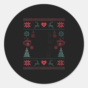 Womens Less Jingle More Hygge Christmas Swedish No Classic Round Sticker