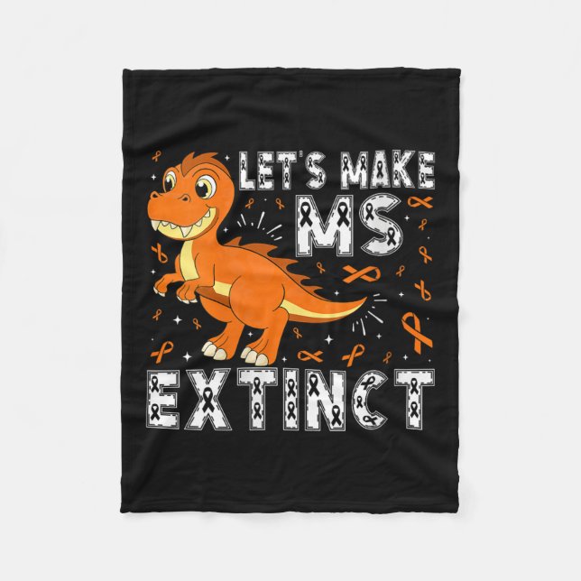 Womens Let’s Make Ms Extinct Dinosaur Awareness V- Fleece Blanket (Front)