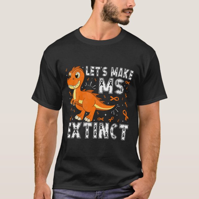 Womens Let’s Make Ms Extinct Dinosaur Awareness V- T-Shirt (Front)