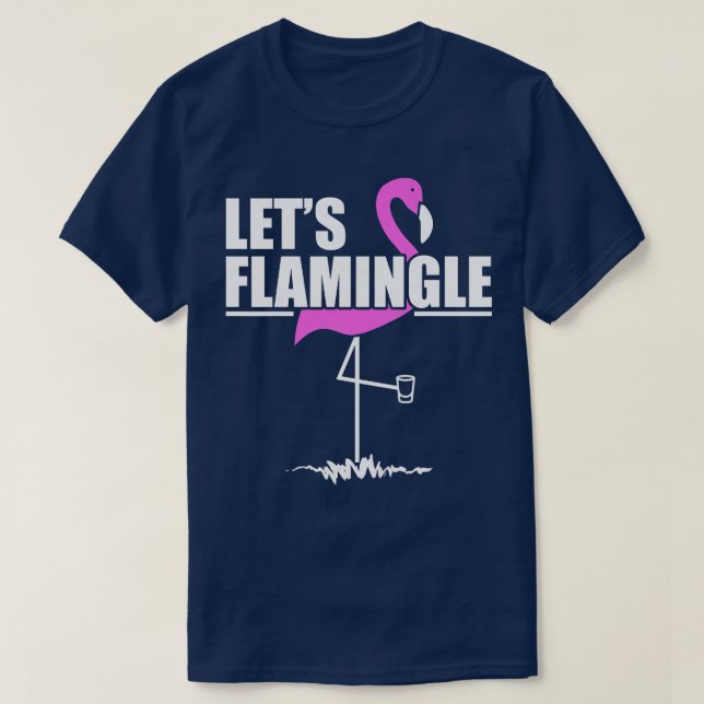 Womens Let's Flamingle Party   Bride or Bacheloret T-Shirt (Design Front)