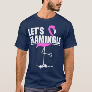Womens Let's Flamingle Party Bride or Bacheloret T-Shirt