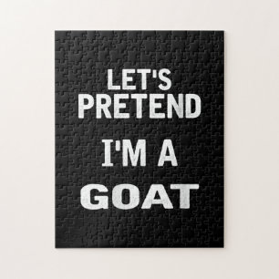 Womens Lets Pretend Im a Goat Funny Halloween Jigsaw Puzzle