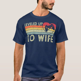 Womens Leveled Up To Wife For Her Newly Married Co T-Shirt