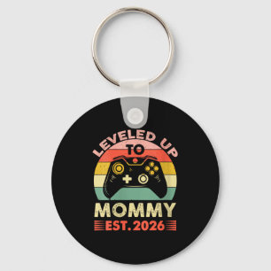 Womens Leveling Up To Mommy 2026 First Time Mom 20 Keychain