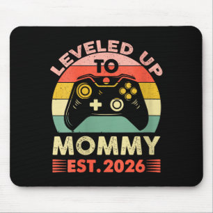 Womens Leveling Up To Mommy 2026 First Time Mom 20 Mouse Pad