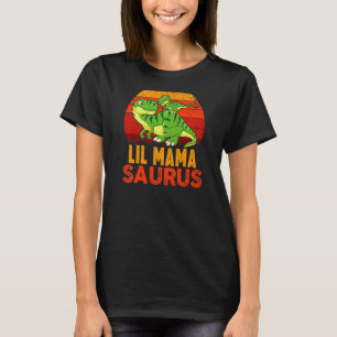 Womens Lil Mamasaurus Rex Dinosaur Mothers Day Fam T-Shirt