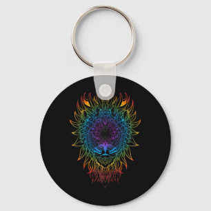 Womens Lioness Mandala Art Zen Yoga Meditation Boh Keychain