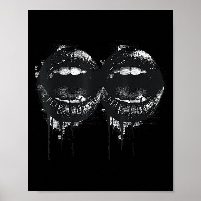 Women's Lips Print Graphic Y2k 2000s Vintage Summe (Front)