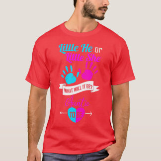 Womens Little He or Little She Auntie to be  Gende T-Shirt