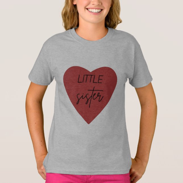 Women's Little Sister Red Heart Tee (Front)