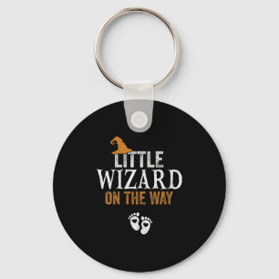 Womens Little Wizard On The Way Halloween Pregnanc Keychain