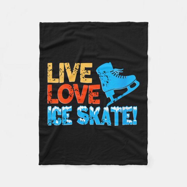 Womens Live Glide Ice Skate Motivation For Skating Fleece Blanket (Front)