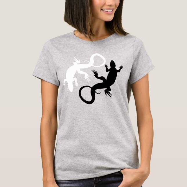 Women's Lizard T-shirt Organic Lizard Art Shirt (Front)
