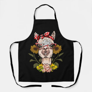 Women's Llama Bandana Alpaca Llama Animal Apron