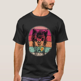 Women's Llama Bandana Alpaca Retro Vintage Graphic T-Shirt