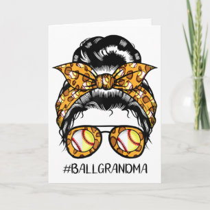 Womens #llgrandma Messy Bun Ll Grandma Card