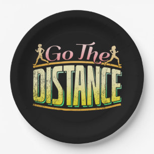 Womens Long Distance Running - Marathon Runner Paper Plate