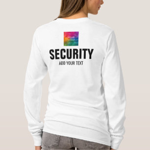 Womens Long Sleeve Security Upload Your Logo Here T-Shirt