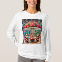 Women's Long-sleeve T-Shirt: Christmas Mushroom